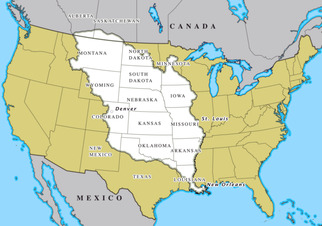 Map of the Louisiana Purchase territory